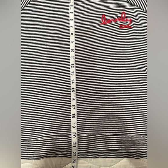 LOFT 100% Cotton Stripe Thick Jersey Top with Lovely embroidery - Picture 2 of 8